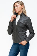 Load image into Gallery viewer, YMI Removable Faux Layered Multi-Pocket Jacket with Fuzzy Hood