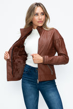 Load image into Gallery viewer, YMI Faux Layered Double-Zipper Jacket with Fuzzy Hood
