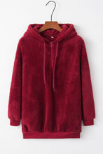 Load image into Gallery viewer, Full Size Quarter-Zip Drawstring Teddy Hoodie