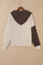 Load image into Gallery viewer, Color Block Quarter Button Long Sleeve Hoodie