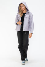Load image into Gallery viewer, How Dare U Drawstring Hem PU Leather Zip Up Jacket