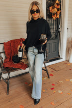 Load image into Gallery viewer, Side Slit High-Low Cowl Neck Long Sleeve Blouse
