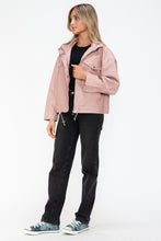 Load image into Gallery viewer, How Dare U Drawstring Hem PU Leather Zip Up Jacket