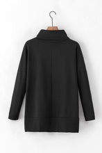 Load image into Gallery viewer, Side Slit High-Low Cowl Neck Long Sleeve Blouse