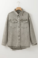 Load image into Gallery viewer, Raw Hem Button Up Denim Jacket