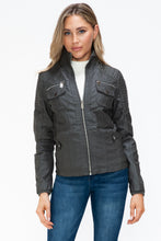 Load image into Gallery viewer, YMI Removable Faux Layered Multi-Pocket Jacket with Fuzzy Hood
