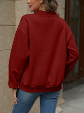Load image into Gallery viewer, V-Neck Long Sleeve Dropped Shoulder Sweatshirt