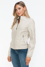 Load image into Gallery viewer, Snobbish PU Leather Biker Jacket with Side Zip Pockets