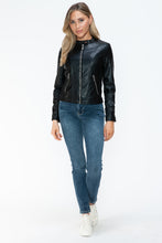 Load image into Gallery viewer, Snobbish PU Leather Zip Up Jacket with Pockets