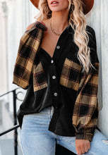 Load image into Gallery viewer, Plaid Button Up Shacket with Chest Pockets