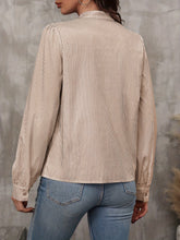 Load image into Gallery viewer, Tied Striped Long Sleeve Blouse