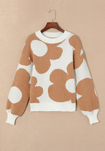 Load image into Gallery viewer, Contrast Flower Mock Neck Long Sleeve Sweater