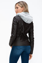 Load image into Gallery viewer, YMI Faux Layered Double-Zipper Jacket with Fuzzy Hood