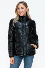 Load image into Gallery viewer, Snobbish Pocketed Zip Up Turtleneck Puffer Jacket