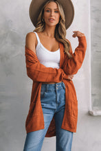 Load image into Gallery viewer, Open Front Textured Cardigan with Pockets