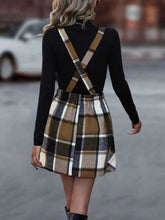 Load image into Gallery viewer, Crisscross Plaid Wide Strap Overall Dress