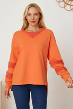 Load image into Gallery viewer, High-Low Round Neck Long Sleeve Sweatshirt