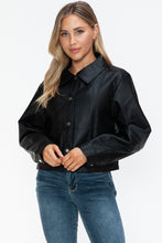 Load image into Gallery viewer, Snobbish Snap Down Long Sleeve PU Leather Jacket
