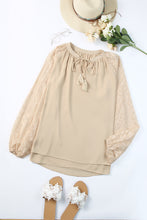 Load image into Gallery viewer, Tassel Tie Neck Long Sleeve Blouse