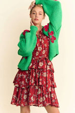 Load image into Gallery viewer, Davi & Dani Floral Applique Open Front Drop Shoulder Cardigan