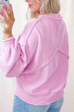 Load image into Gallery viewer, Roll Hem Ribbed Detail Drop Shoulder Sweater