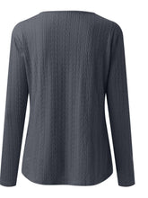 Load image into Gallery viewer, Decorative Button Round Neck Long Sleeve Top