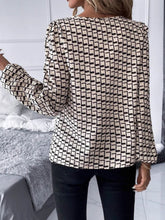 Load image into Gallery viewer, Cutout Printed Long Sleeve Blouse