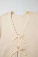 Load image into Gallery viewer, Bowknot Front V Neck Long Sleeve Cardigan