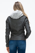 Load image into Gallery viewer, YMI Removable Faux Layered Multi-Pocket Jacket with Fuzzy Hood