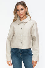 Load image into Gallery viewer, Snobbish Snap Down Long Sleeve PU Leather Jacket