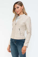 Load image into Gallery viewer, Snobbish PU Leather Zip Up Jacket with Pockets