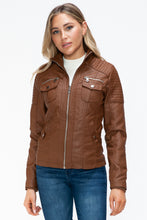 Load image into Gallery viewer, YMI Removable Faux Layered Multi-Pocket Jacket with Fuzzy Hood