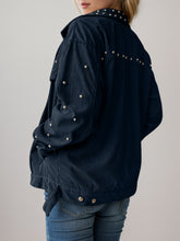 Load image into Gallery viewer, Studded Collared Neck Button Up Jacket