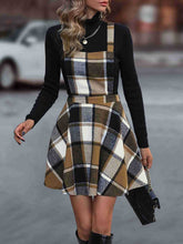 Load image into Gallery viewer, Crisscross Plaid Wide Strap Overall Dress