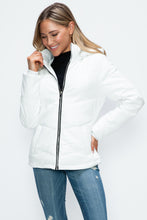 Load image into Gallery viewer, How Dare U Pocketed Zip Up Puffer Jacket with Removable Hood