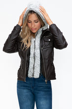 Load image into Gallery viewer, YMI Removable Faux Layered Multi-Pocket Jacket with Fuzzy Hood