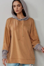 Load image into Gallery viewer, Drawstring Contrast Long Sleeve Hoodie