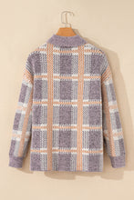 Load image into Gallery viewer, Plaid Button Up Collared Neck Cardigan