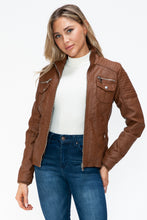 Load image into Gallery viewer, YMI Removable Faux Layered Multi-Pocket Jacket with Fuzzy Hood