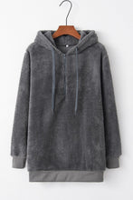 Load image into Gallery viewer, Full Size Quarter-Zip Drawstring Teddy Hoodie