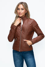 Load image into Gallery viewer, YMI Faux Layered Double-Zipper Jacket with Fuzzy Hood