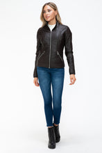 Load image into Gallery viewer, YMI Faux Layered Double-Zipper Jacket with Fuzzy Hood