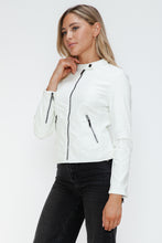 Load image into Gallery viewer, Snobbish Faux Leather Zip Up Drawstring Hooded Jacket