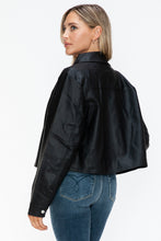 Load image into Gallery viewer, Snobbish Snap Down Long Sleeve PU Leather Jacket