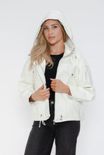 Load image into Gallery viewer, How Dare U Drawstring Hem PU Leather Zip Up Jacket