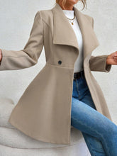 Load image into Gallery viewer, Collared Neck Button Up Long Sleeve Coat