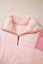 Load image into Gallery viewer, Exposed Seam Fuzzy Patchwork Quarter Zip Sweatshirt