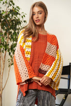 Load image into Gallery viewer, Davi & Dani Openwork Open Front Striped Cardigan