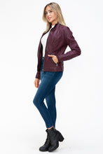 Load image into Gallery viewer, YMI Faux Layered Double-Zipper Jacket with Fuzzy Hood