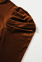 Load image into Gallery viewer, Frill Mock Neck Puff Sleeve Blouse